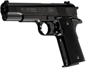 Пистолет Colt Government 1911,чёрный с пластиковыми насадками, Umarex (Германия)